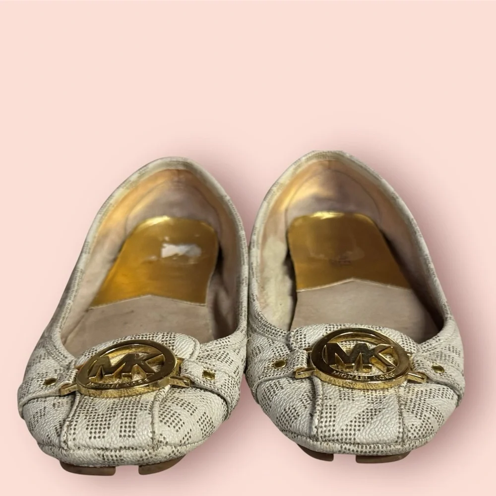 MICHAEL KORS Fulton Studded Logo Moccasin Women's Size 7.5M Vanilla